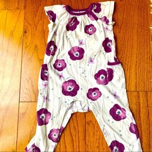 Tea | Purple flower romper.